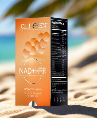 CELLREGEN NAD+HER® 90 Capsules for beauty, anti-aging, and hydration.