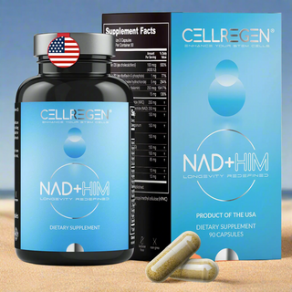 NAD+HIM® 90 Capsules |Boost Testosterone, NAD+, Stem Cell Health & Glutathione for Vitality, Energy, and Performance Cellregen